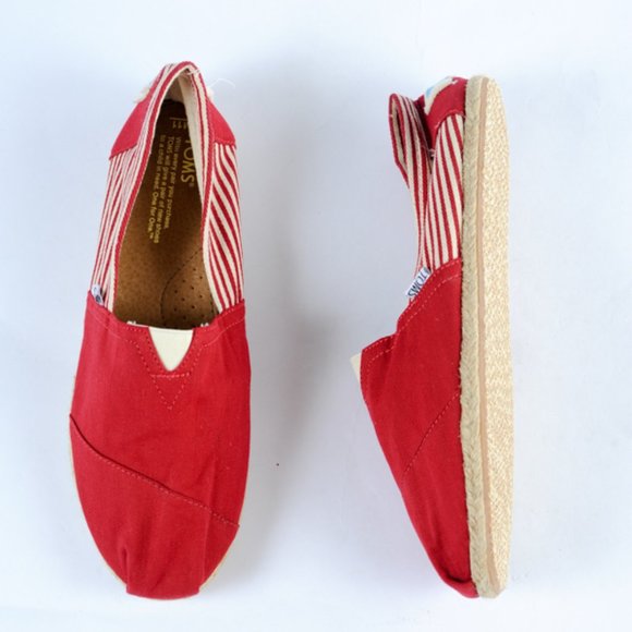 Toms Alpargata Canvas Striped Slip On Size 11 - Picture 2 of 3